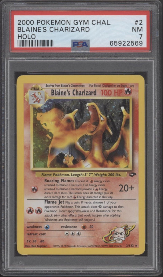 Blaine's Charizard Pokemon Gym Challenge Holo #2 PSA 7 - Collector Store LLC