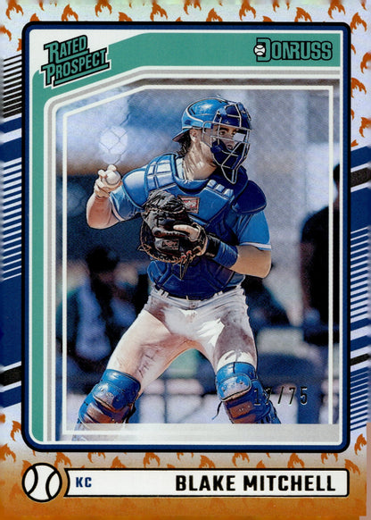 Blake Mitchell 2024 Panini Donruss Rated Prospect Fire Foil 17/75 #116 - Collector Store LLC