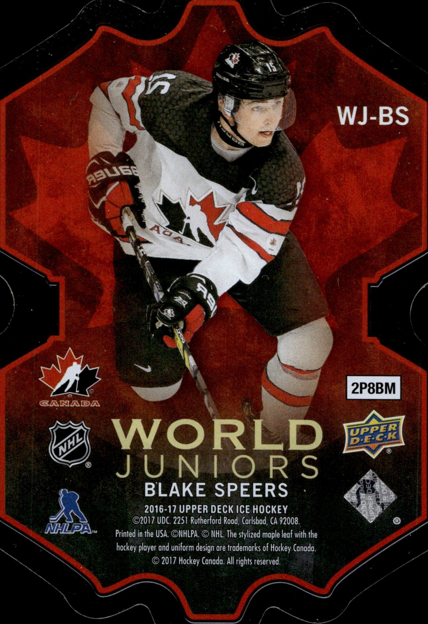 Blake Speers 2016 - 17 Upper Deck Ice World Juniors Die - Cut 046/699 #WJ - BS - Collector Store LLC