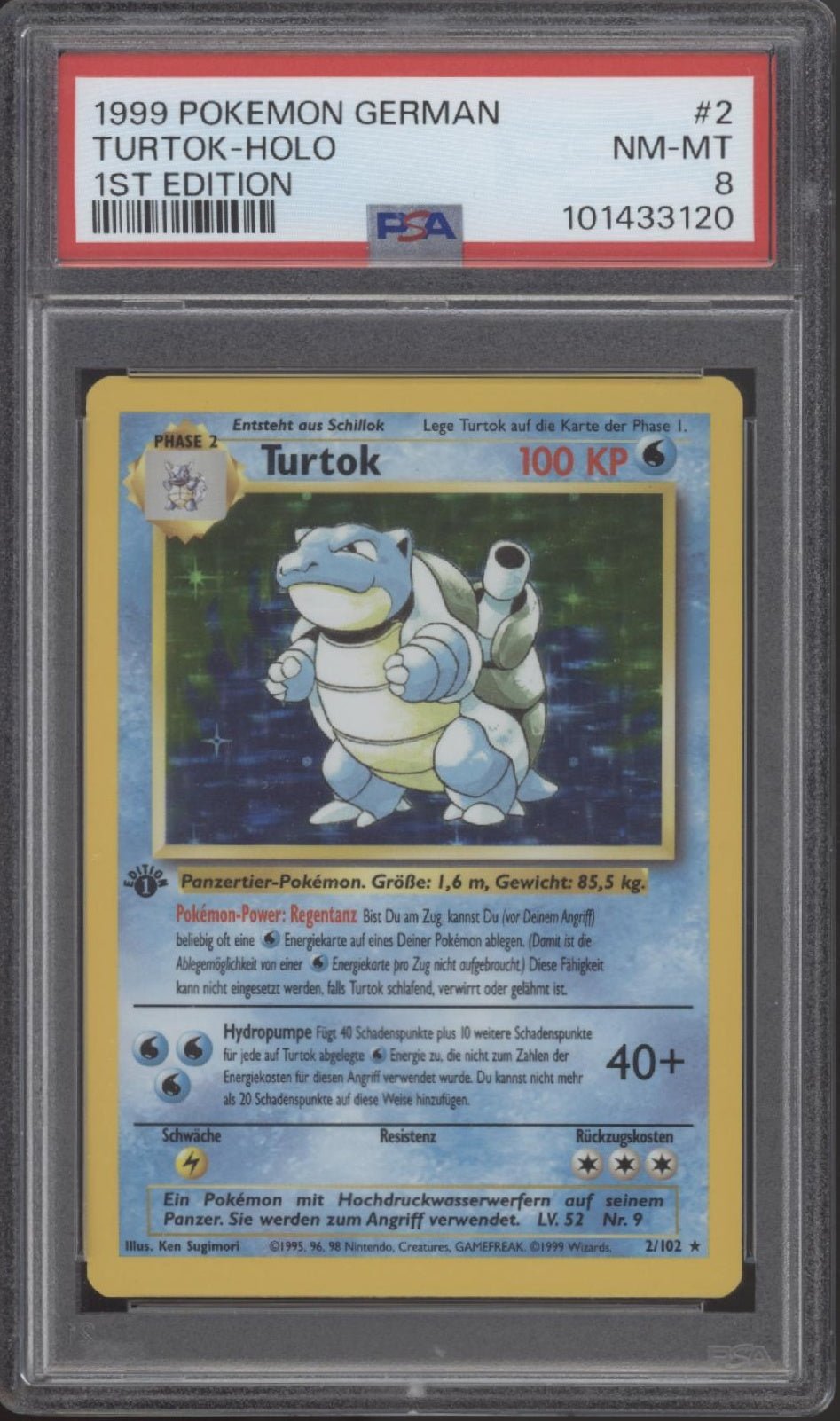 Blastoise Pokemon Base Set 1st Edition Holo German #2 PSA 8 - Collector Store LLC