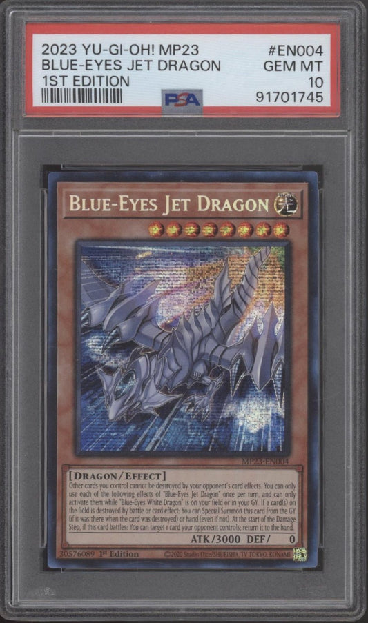 Blue - Eyes Jet Dragon Yu - Gi - Oh! MP23 1st Edition #EN004 PSA 10 - Collector Store LLC