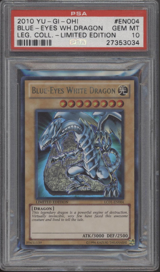 Blue - Eyes White Dragon Yu - Gi - Oh! Legendary Collection Limited Edition EN4 PSA 10 - Collector Store LLC