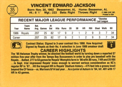 Bo Jackson 1987 Donruss Rated Rookie RC #35 - Collector Store LLC