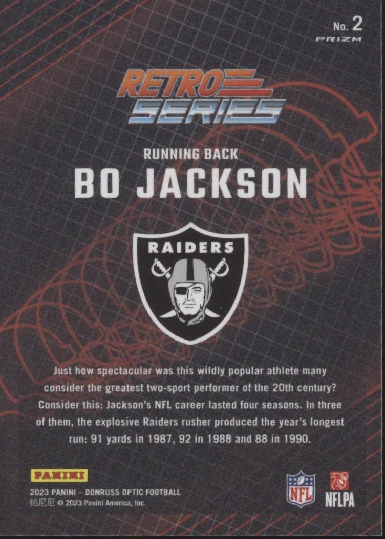 Bo Jackson 2023 Panini Donruss Optic Retro Series Prizm #2 - Collector Store LLC