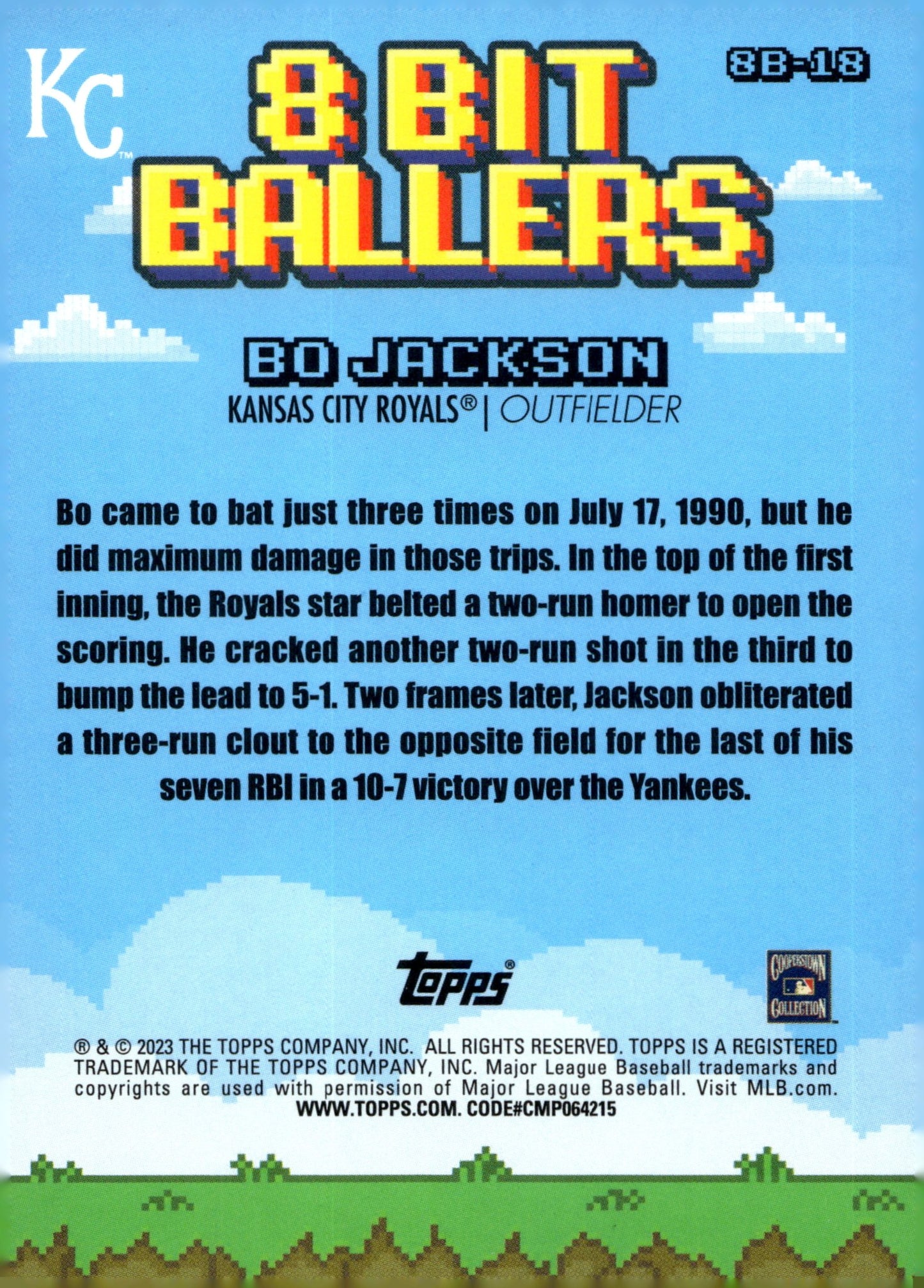 Bo Jackson 2023 Topps Big League 8 Bit Ballers #8B - 18 - Collector Store LLC