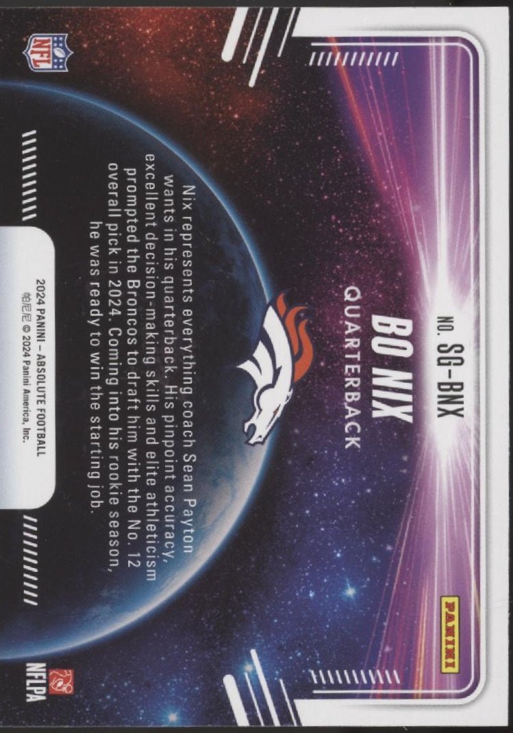 Bo Nix 2024 Panini Absolute Star Gazing RC #SG - BNX - Collector Store LLC