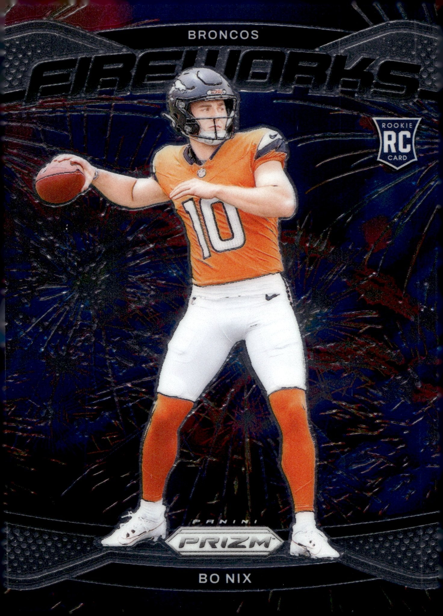 Bo Nix 2024 Panini Prizm Fireworks RC #23 - Collector Store LLC