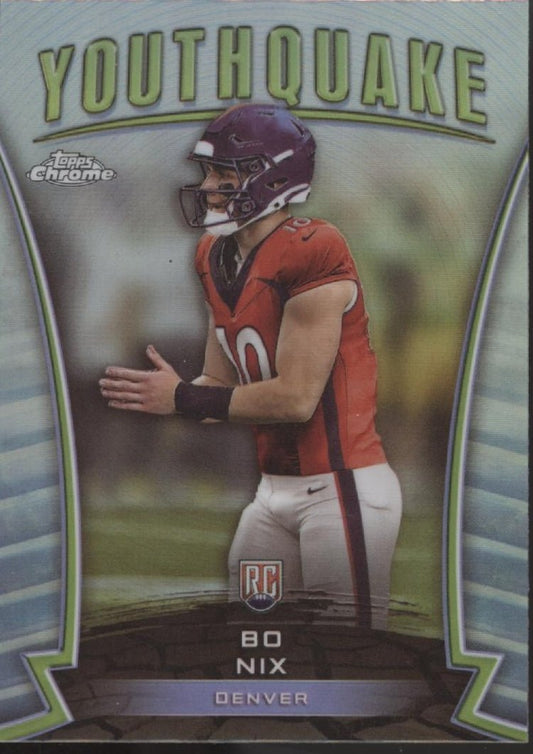 Bo Nix 2024 Topps Chrome Youthquake Refractor RC #Y - 16 - Collector Store LLC