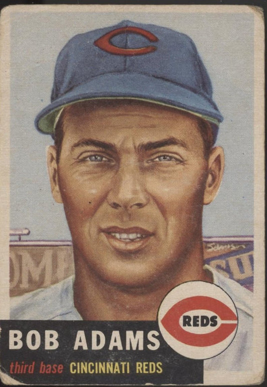 Bob Adams 1953 Topps #152 Cincinnati Reds GD - Collector Store LLC