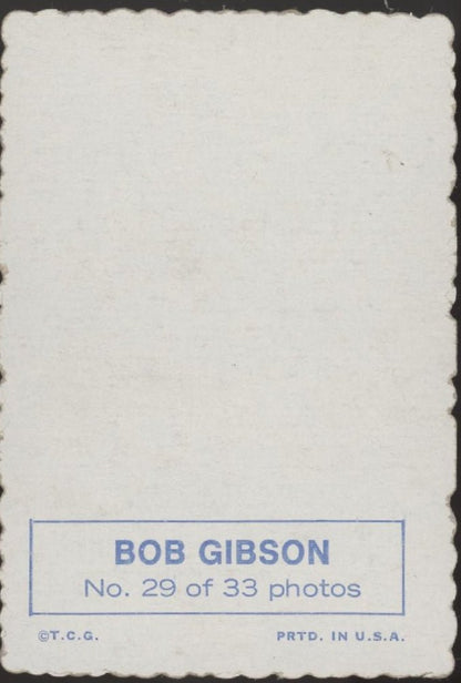 Bob Gibson 1969 Topps Deckle #29 St. Louis Cardinals EX - Collector Store LLC