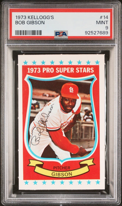 Bob Gibson 1973 Kellogg's #14 PSA 9 - Collector Store LLC