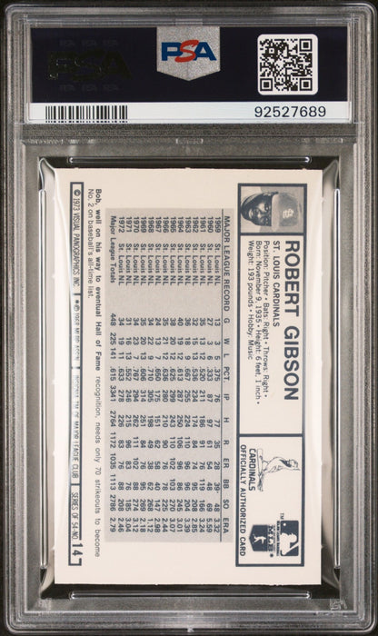 Bob Gibson 1973 Kellogg's #14 PSA 9 - Collector Store LLC