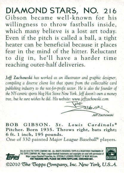 Bob Gibson 2010 Topps National Chicle Diamond Stars 216 - Collector Store LLC