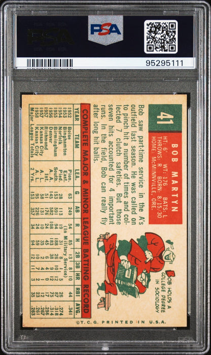 Bob Martyn 1959 Topps #41 PSA 8 - Collector Store LLC