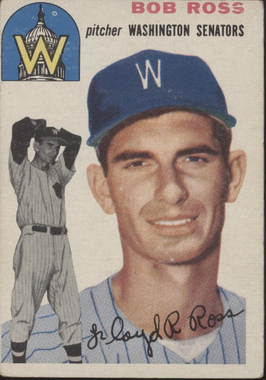 Bob Ross 1954 Topps #189 Washington Senators VG - Collector Store LLC