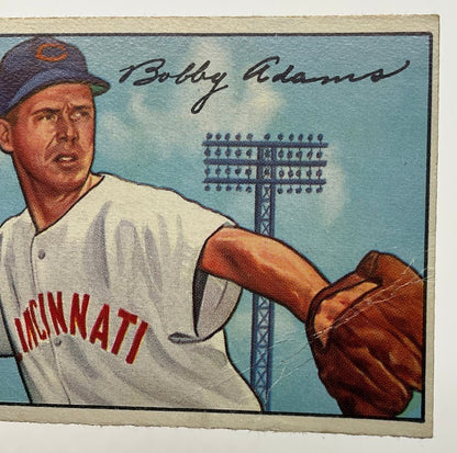 Bobby Adams 1952 Bowman #166 Cincinnati Reds VG - Collector Store LLC