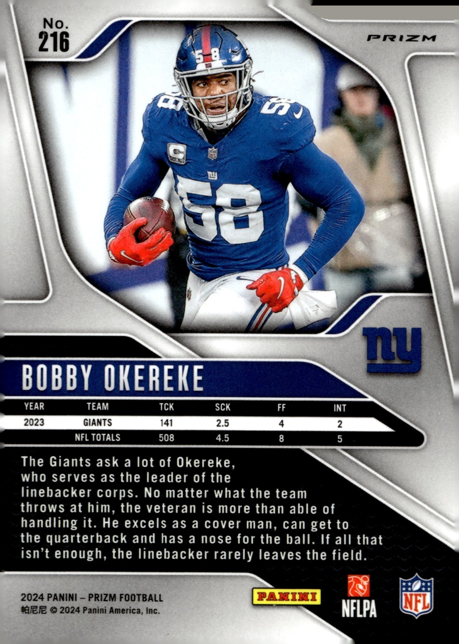 Bobby Okereke 2024 Panini Prizm Green Prizm #216 - Collector Store LLC