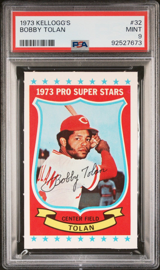Bobby Tolan 1973 Kellogg's #32 PSA 9 - Collector Store LLC
