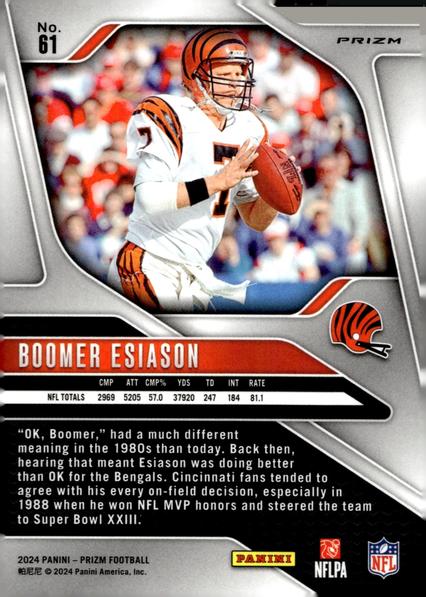 Boomer Esiason 2024 Panini Prizm Silver Prizm #61 - Collector Store LLC