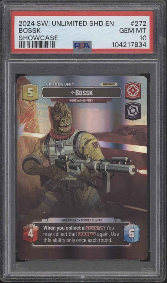 Bossk Star Wars Unlimited Shadows of the Galaxy Showcase 272 PSA 10 - Collector Store LLC