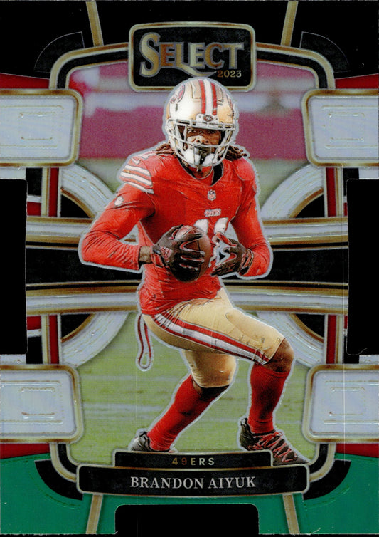 Brandon Aiyuk 2023 Panini Select Die - Cut Tri Color Prizm #89 - Collector Store LLC