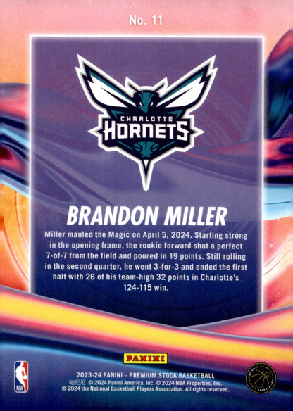 Brandon Miller 2023 - 24 Panini Premium Stock Anti Gravity RC #11 - Collector Store LLC