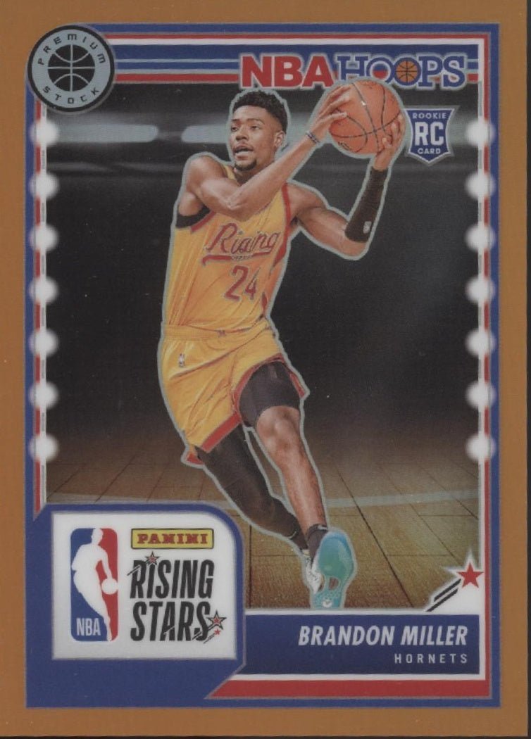 Brandon Miller 2023 - 24 Panini Premium Stock Rising Stars Orange Prizm RC 279/299 - Collector Store LLC