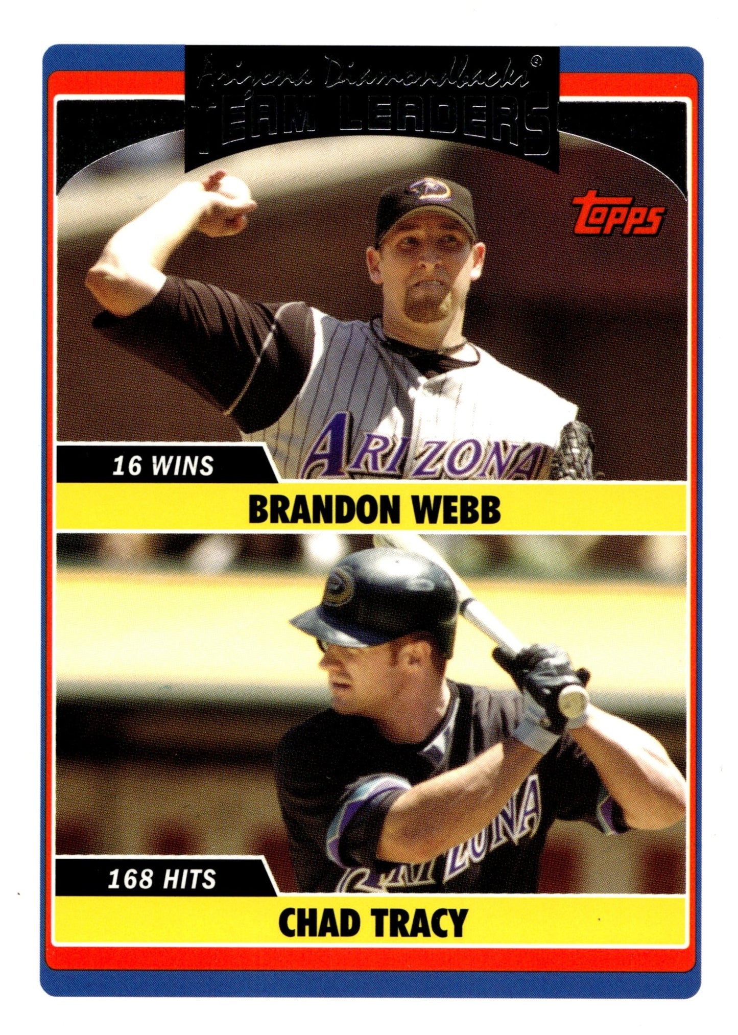 Brandon Webb / Chad Tracy 2006 Topps Updates & Highlights Team Leaders UH305 - Collector Store LLC
