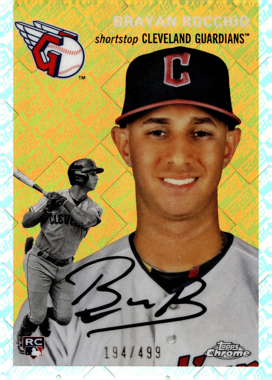 Brayan Rocchio 2023 Topps Chrome Platinum Logo Refractor RC 194/499 #52 - Collector Store LLC