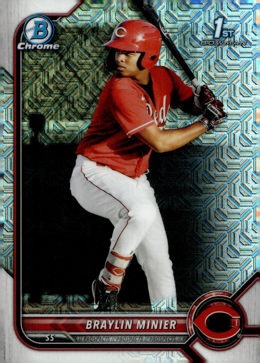 Braylin Minier 2022 Bowman Chrome Prospects Mojo Refractor BCP - 93 - Collector Store LLC