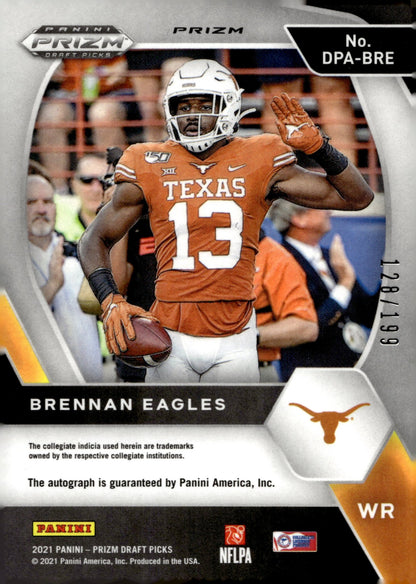 Brennan Eagles 2021 Panini Prizm Draft Picks Red Prizm RC Auto 128/199 #DPA - BRE - Collector Store LLC