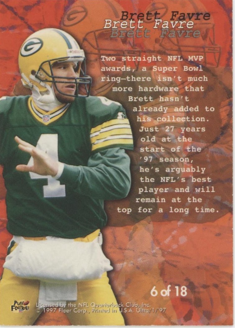 Brett Favre 1997 Fleer Ultra Blitzkrieg #6 - Collector Store LLC