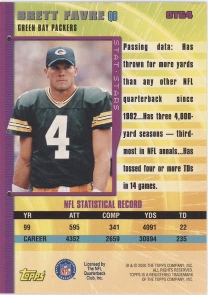 Brett Favre 2000 Topps Own the Game Star Stats #OTG4 - Collector Store LLC