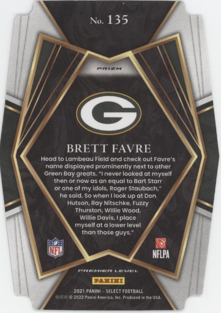 Brett Favre 2021 Panini Select Die - Cut Red & Blue Prizm #135 - Collector Store LLC