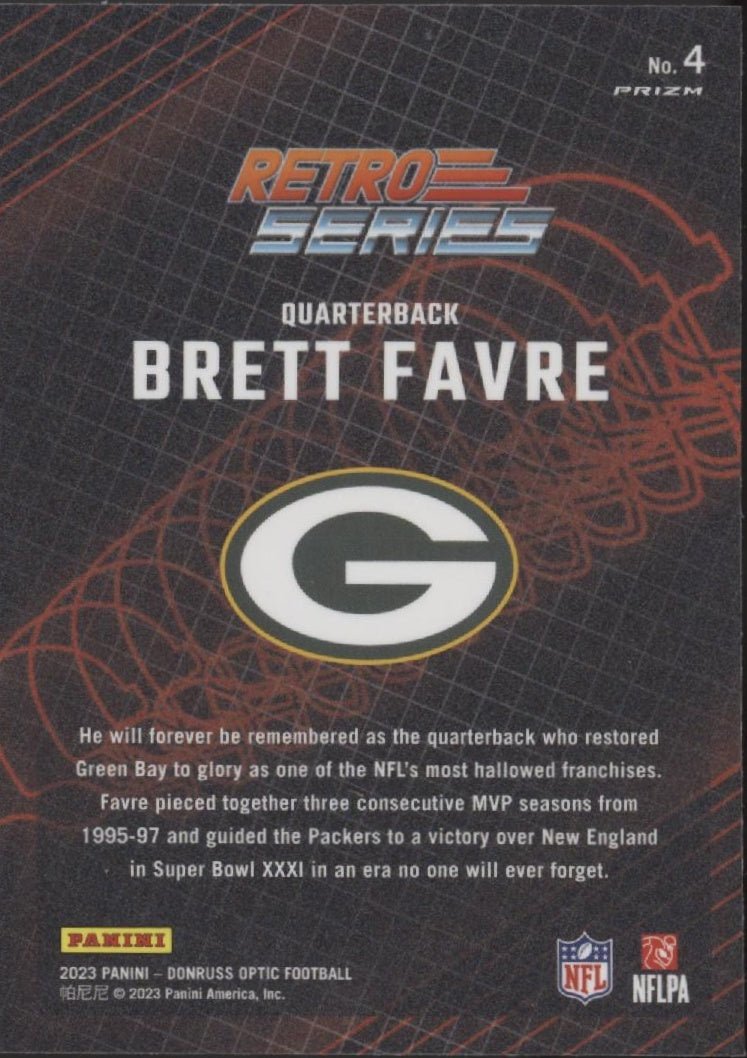 Brett Favre 2023 Panini Donruss Optic Retro Series Prizm #4 - Collector Store LLC
