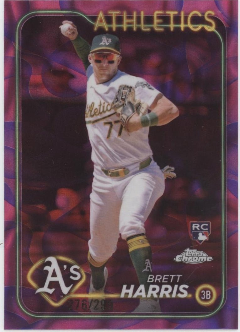 Brett Harris 2024 Topps Chrome Magenta & Purple Lava Lamp Refractor RC 276/299 - Collector Store LLC