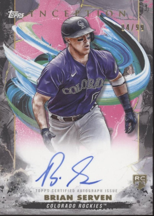 Brian Serven 2023 Topps Inception Rookies & Emerging Stars RC Auto 04/99 - Collector Store LLC