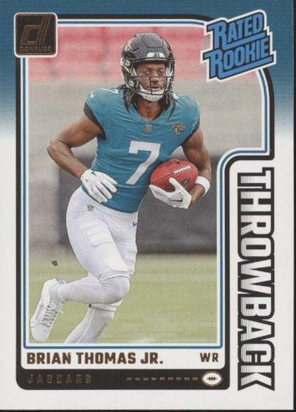 Brian Thomas Jr. 2024 Panini Donruss Rated Rookie Throwback RC #7 - Collector Store LLC