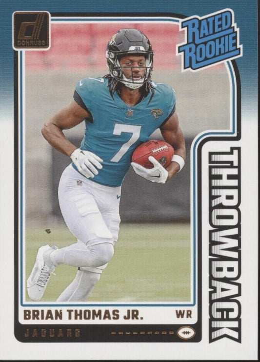 Brian Thomas Jr. 2024 Panini Donruss Rated Rookie Throwback RC #7 - Collector Store LLC