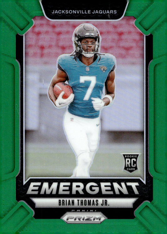 Brian Thomas Jr. 2024 Panini Prizm Emergent Green Prizm RC #12 - Collector Store LLC