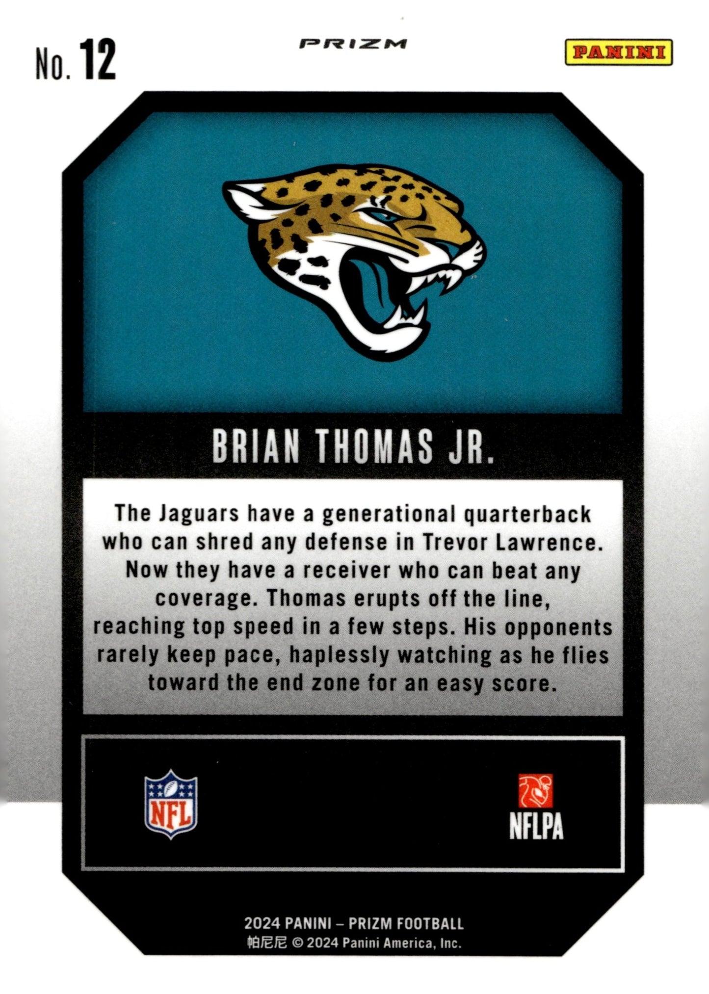 Brian Thomas Jr. 2024 Panini Prizm Emergent Green Prizm RC #12 - Collector Store LLC