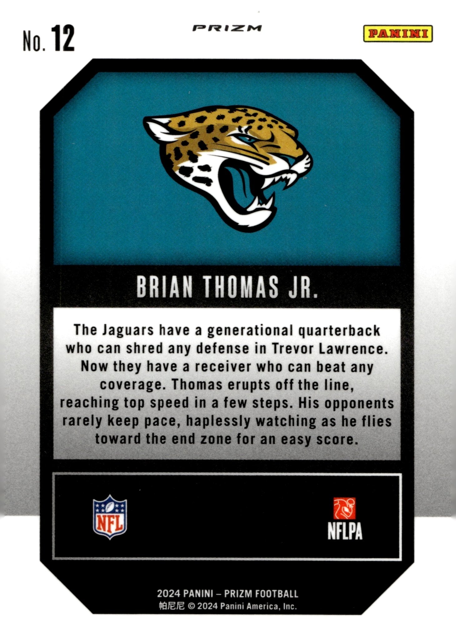 Brian Thomas Jr. 2024 Panini Prizm Emergent Green Prizm RC #12 - Collector Store LLC