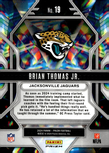 Brian Thomas Jr. 2024 Panini Prizm Prizmatic Green Prizm RC #19 #3 - Collector Store LLC