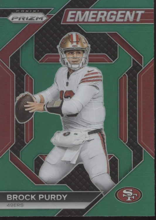 Brock Purdy 2023 Panini Prizm Emergent Green Prizm #H - 2 - Collector Store LLC