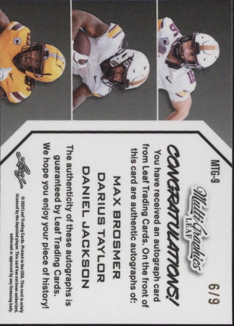 Brosmer / Taylor / Jackson 2024 Leaf Multi Graphics Red Refractor Autos 6/9 - Collector Store LLC