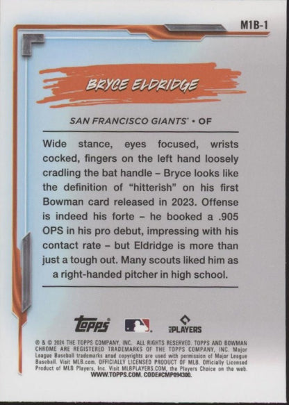 Bryce Eldridge 2024 Bowman Chrome My 1st Bowman Mojo Refractor #M1B - 1 - Collector Store LLC