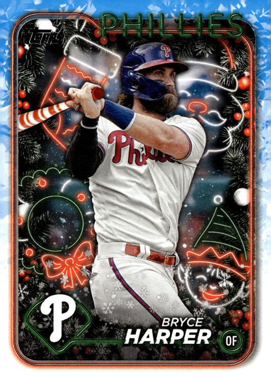 Bryce Harper 2024 Topps Holiday Blue #H179 - Collector Store LLC