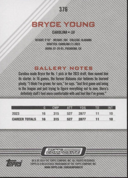 Bryce Young 2023 Topps Composite Gallery RC #376 #4 - Collector Store LLC