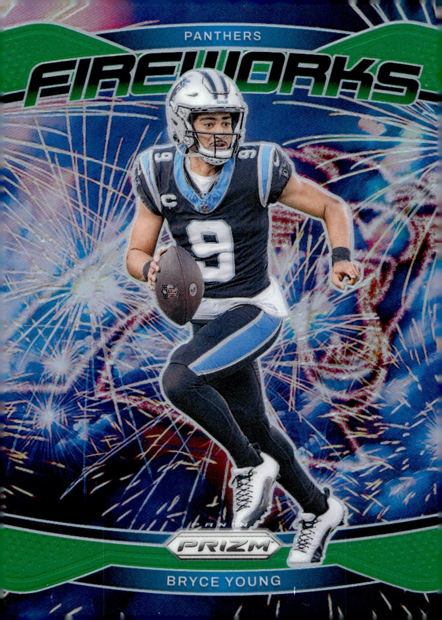 Bryce Young 2024 Panini Prizm Fireworks Green Prizm #14 #2 - Collector Store LLC