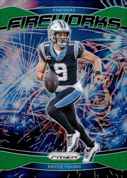 Bryce Young 2024 Panini Prizm Fireworks Green Prizm #14 #2 - Collector Store LLC